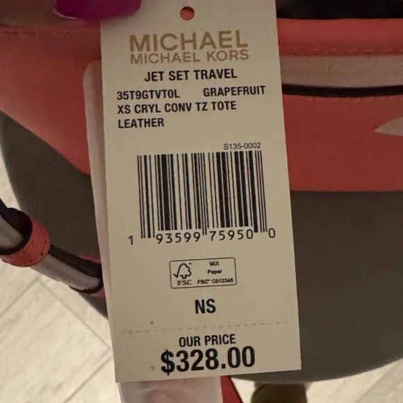 Michael Kors Vibrant Coral Mini Bag - Picture 3 of 3